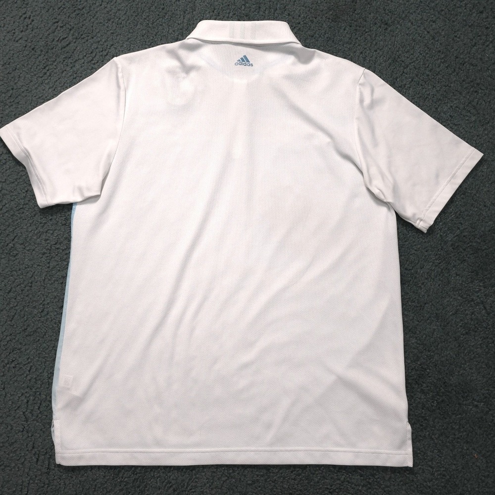 Adidas Golf Mickey Mouse Climacool Polo Shirt Mens L Blue White Stripe B82988 - Picture 8 of 9